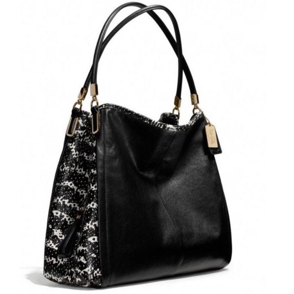 Coach Black White Python Madison Phoebe Leather S… - image 1